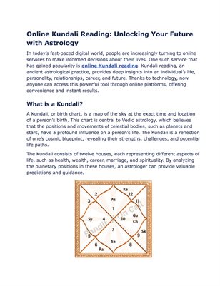 Online Kundali Reading: Discover Your Future