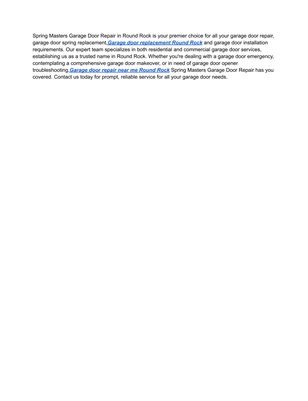 Spring Masters Garage Door Repair