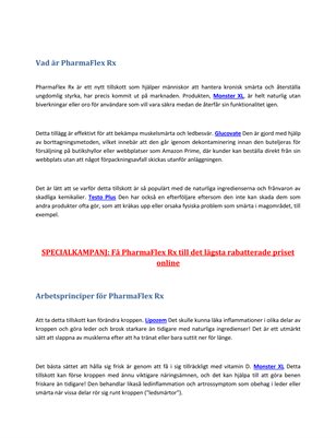 Vad är PharmaFlex RX Recensioner