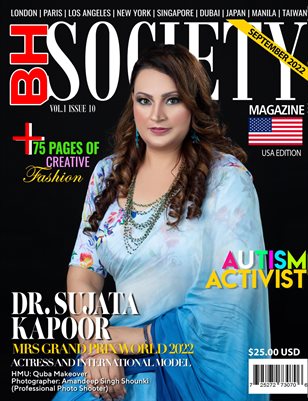 Dr. Sujata Kapoor On the Cover of Beverly Hills Society Magazine Sept 15-30 Issue