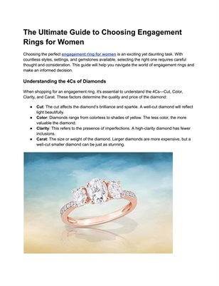 Engagement Rings for Women – Find the Perfect Ring Today