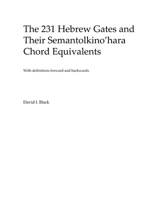 The 231 Hebrew Gates and Their Semantolkino'hara Chord Equivalents