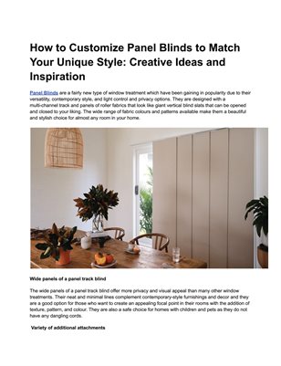 How to Customize Panel Blinds to Match Your Unique Style: Creative Ideas and Inspiration