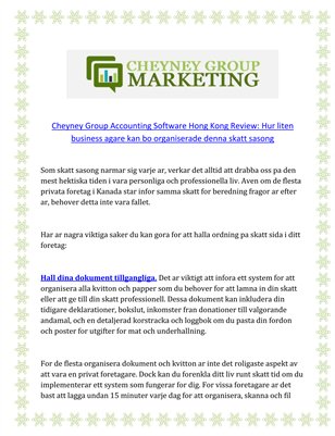 Hur liten business agare kan bo organiserade denna skatt sasong