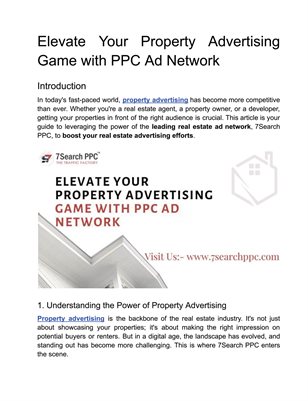 Elevate Your Property Advertising Game with PPC Ad Network