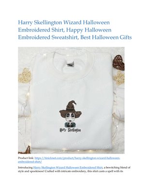 Harry Skellington Wizard Halloween Embroidered Shirt