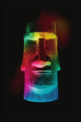 Rainbow Easter Island Head Print