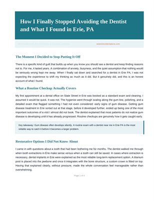 How I Finally Stopped Avoiding the Dentist and What I Found in Erie, PA