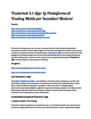 Traderbolt 3.1 App: La Piattaforma di Trading Mobile per Investitori Moderni