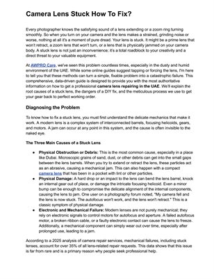 Camera Lens Stuck How To Fix?