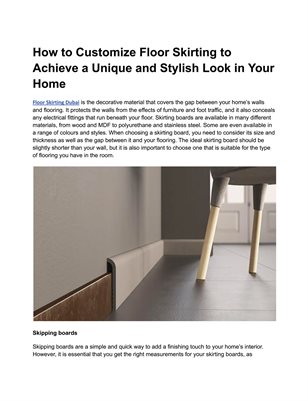 Floor Skirting Dubai 