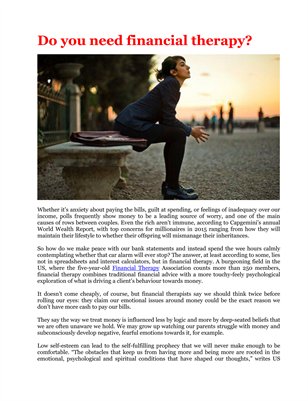 Do you need financial therapy?