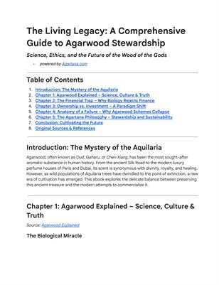 The Living Legacy: A Comprehensive  Guide to Agarwood Stewardship
