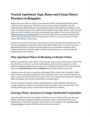 Apartment Yoga Classes Marathahalli near by areas