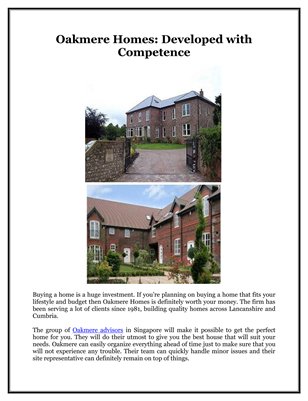Oakmere Homes: Developed with Competence