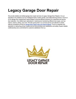 Legacy Garage Door Repair 