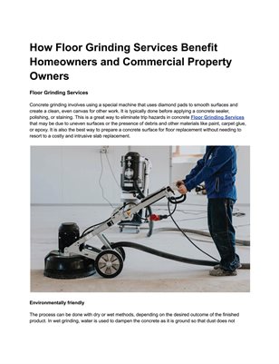 Floor Grinding Services