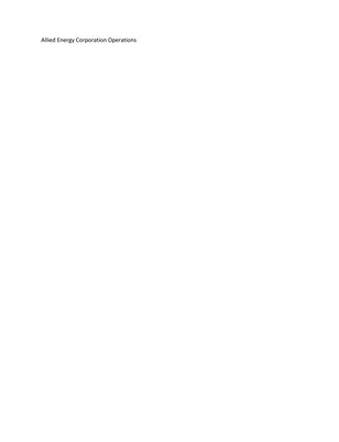 Allied Energy Corporation Operations