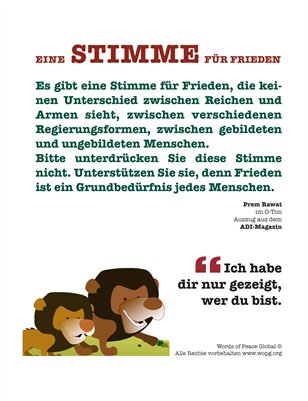 Eine Stimme für Frieden