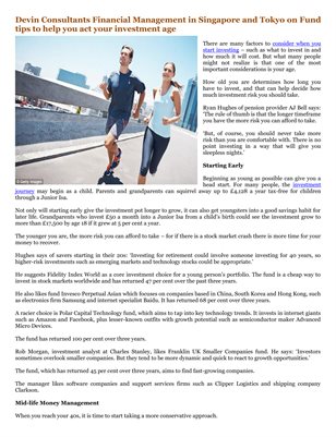 Devin Consultants Financial Management in Singapore and Tokyo on Fund tips to help you act your investment age