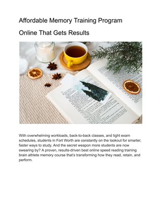 Affordable Memory Training Program Online That Gets Results