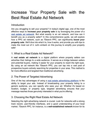 Increase Your Property Sale with the Best Real Estate Ad Network