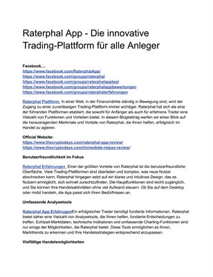 Raterphal App Seriös - Ist sie eine seriöse Trading-Plattform