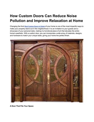 Best Custom Doors in Dubai 