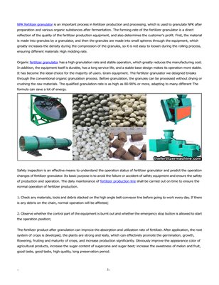 NPK fertilizer granulation machine adapts to various formulas to save energy