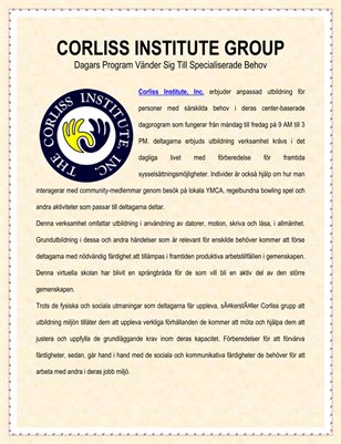 Corliss Institute Group: Dagars Program Vänder Sig Till Specialiserade Behov