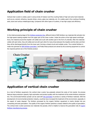Treatment of fertilizer raw materials-application of vertical chain crusher