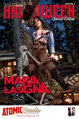 Atomic Beauties Magazine: Halloween Special Edition 2025 Vol 6 - Maria Lasagna Cover Poster