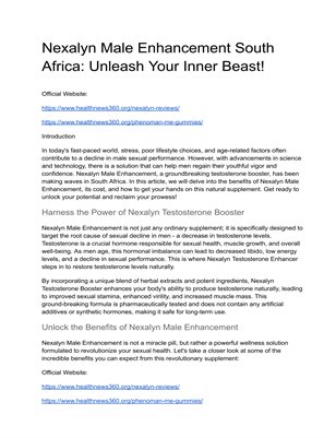 Nexalyn Male Enhancement South Africa: Unleash Your Inner Beast!