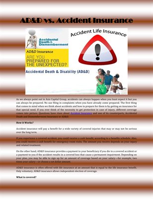 AD&D vs. Accident Insurance