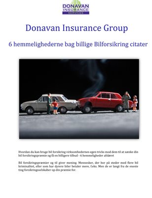 6 hemmelighederne bag billige Bilforsikring citater af Donavan Insurance Group