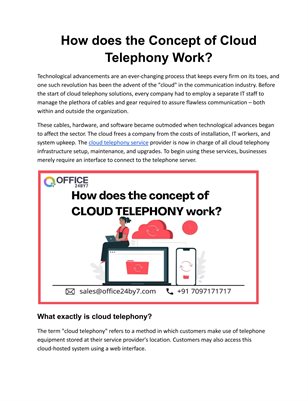 How does the Concept of Cloud Telephony Work?