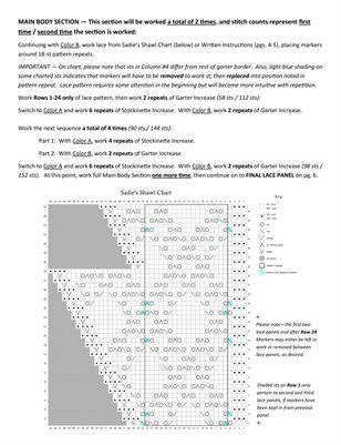 Sadie's Shawl - MIDDLE INSERT