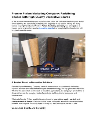 Buy Decorative Boards Online | Premier Plylam Marketing Company