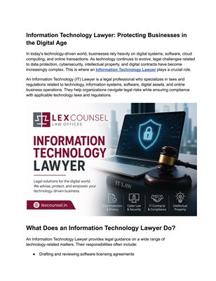 Information Technology Lawyer | Expert IT Legal Services