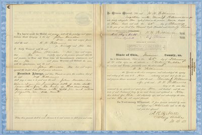 1873 Mortgage, Williams to Houser, Miami County, Ohio