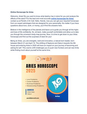 Aries Horoscope Online – Your Daily Astrological Guide