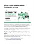How to Choose the Best Website Development Services