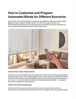 How to Customize and Program Automated Blinds for Different Scenarios