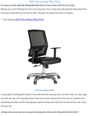 Ghe van phong hoa phat