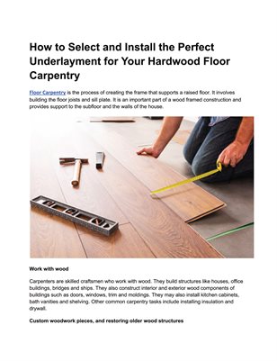 Floor Carpentry Dubai