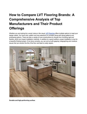 How to Compare LVT Flooring Brands: A Comprehensive Analysis of Top Manufacturers and Their Product Offerings