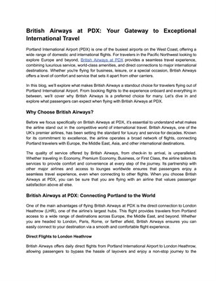 British Airways at PDX