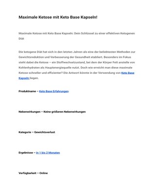 Maximale Ketose mit Keto Base Kapseln!