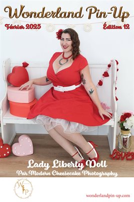 Wonderland Pin-up Février 2025 édition 12 Lady Liberty Doll poster de couverture