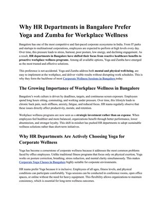 Corporate yoga classes in bangalore